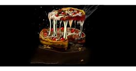 Drawing of Pizza by Chaching