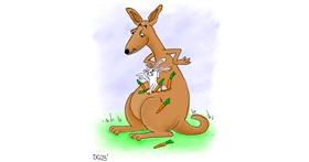 Drawing of Kangaroo by GreyhoundMama