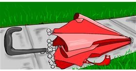 Drawing of Umbrella by Swimmer 