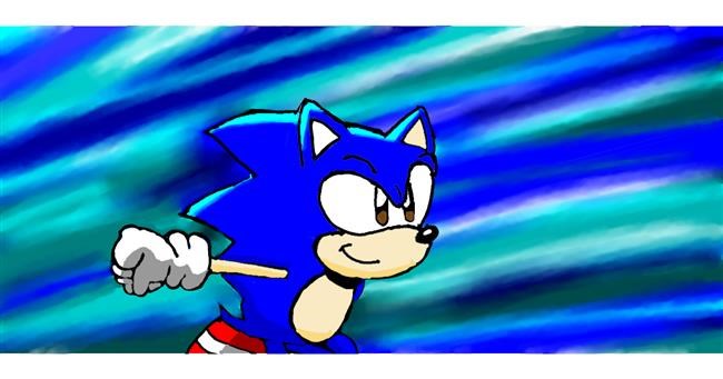Drawing of Sonic the hedgehog by Kim
