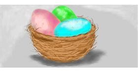Drawing of Easter egg by Debidolittle