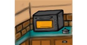 Drawing of Microwave by Jan