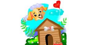 Drawing of Dog house by Dona