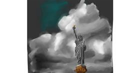 Drawing of Statue of Liberty by Ebony Bones