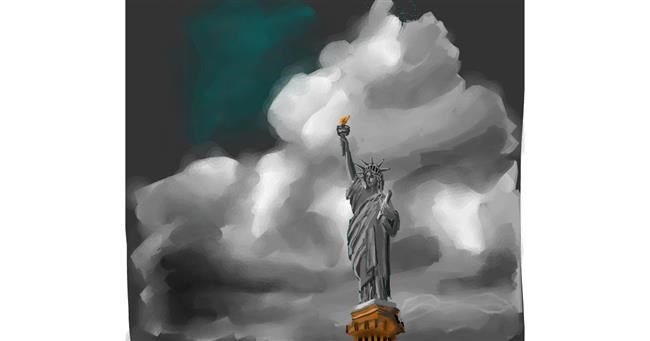 Drawing of Statue of Liberty by Ebony Bones