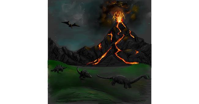 Drawing of Volcano by Andromeda