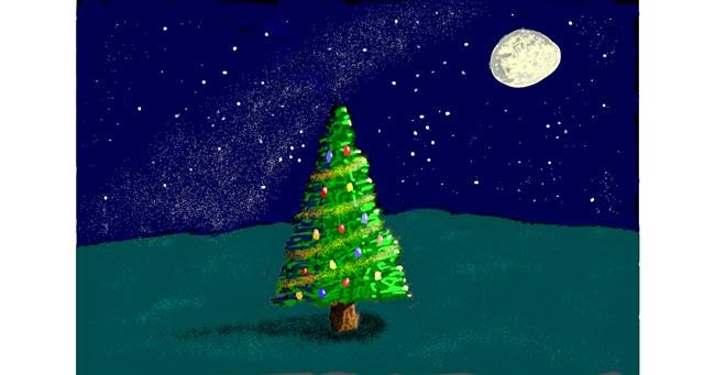 Drawing of Christmas tree by Sam