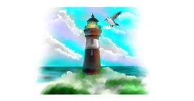 Drawing of Lighthouse by Annie