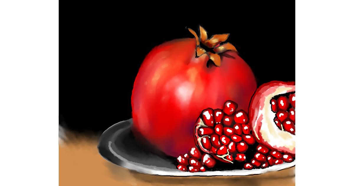 Drawing of Pomegranate by Cec