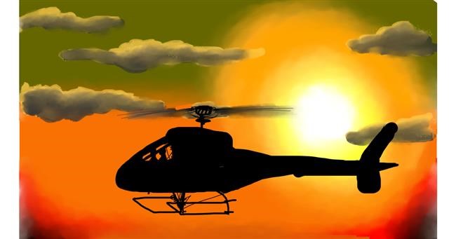 Drawing of Helicopter by Solin