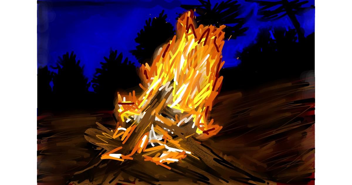 Drawing of Campfire by Soaring Sunshine