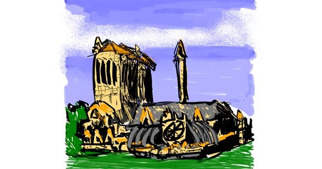 Drawing of Notre Dame by Dettale