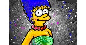 Drawing of Marge Simpson by Leela