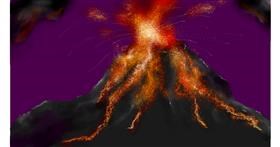 Drawing of Volcano by Eya