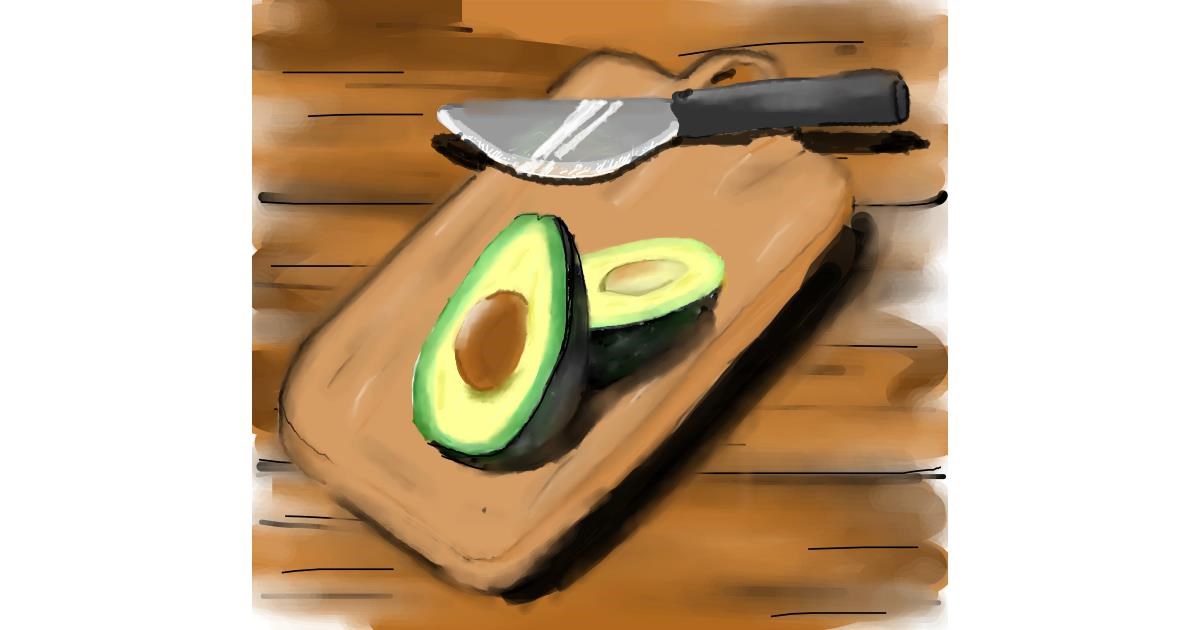 Drawing of Avocado by Meka