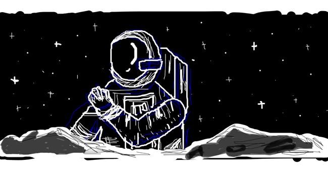 Drawing of Astronaut by CHOCOLATE LOVER