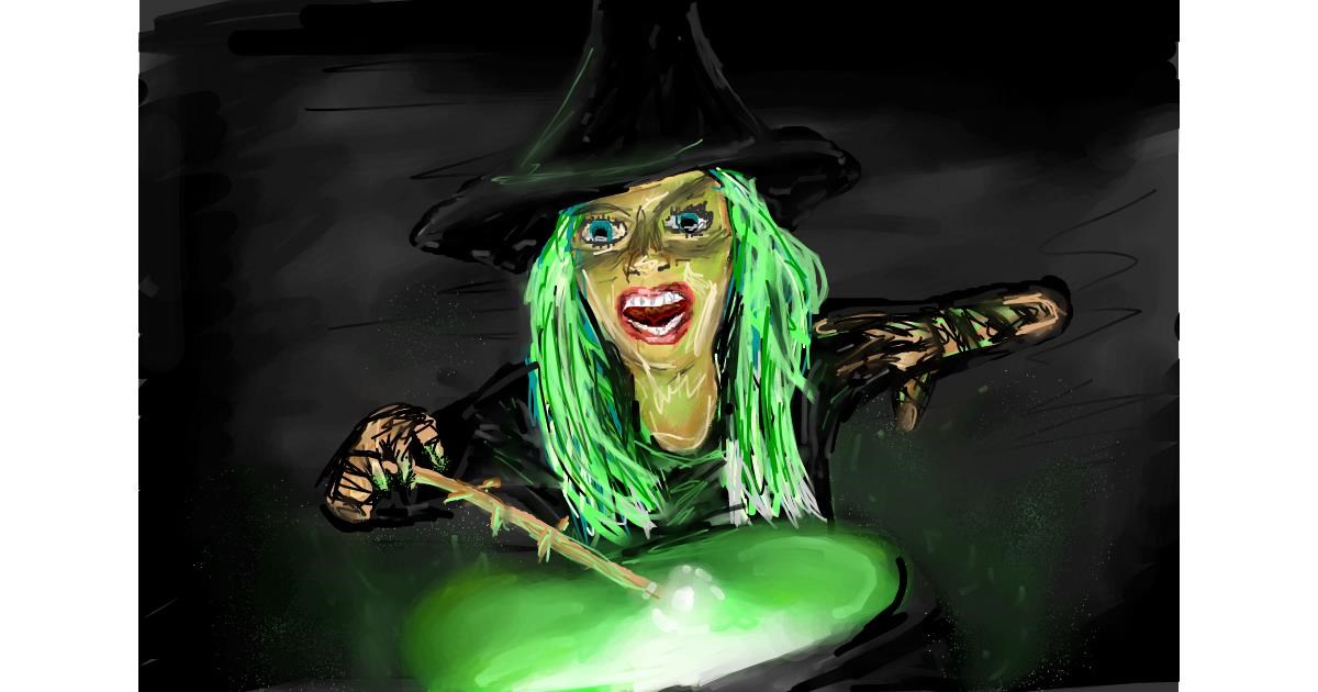 Drawing of Witch by Soaring Sunshine
