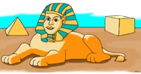 Drawing of Sphinx by Swimmer
