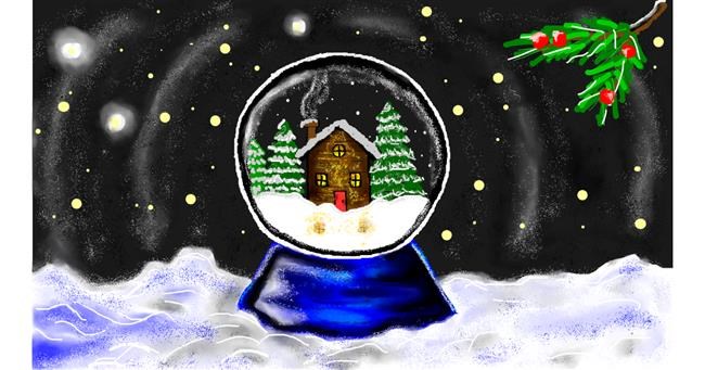 Drawing of Snow globe by Lise