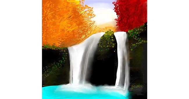 Drawing of Waterfall by Emit
