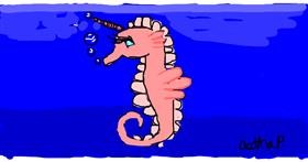 Drawing of Seahorse by Astha