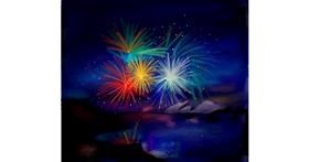 Drawing of Fireworks by Lou