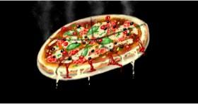 Drawing of Pizza by Eclat de Lune