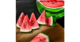 Drawing of Watermelon by Lou