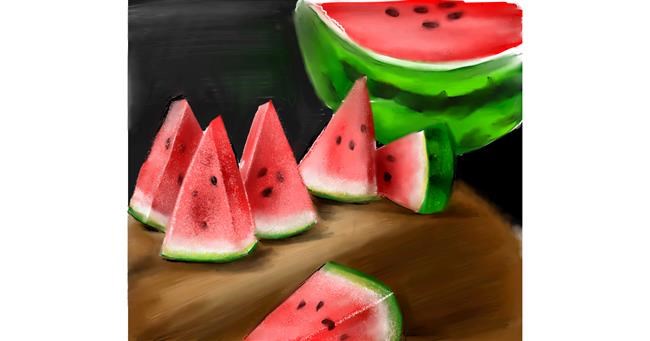 Drawing of Watermelon by Lou