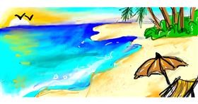 Drawing of Beach by Radia