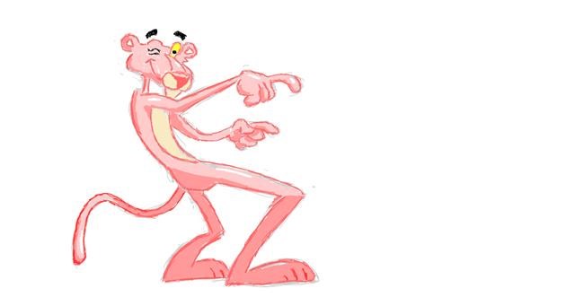 Drawing of Pink Panther by Coyote