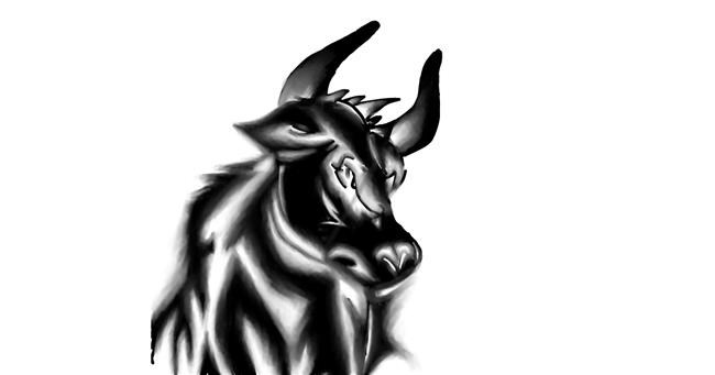 Drawing of Bull by Shivam