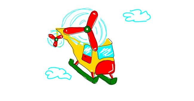Drawing of Helicopter by Geo-Pebbles