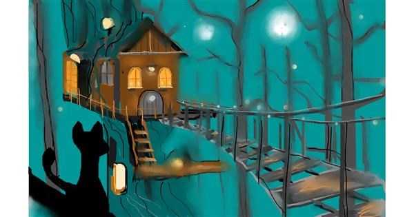 Drawing of Treehouse by Herbert Drawize Gallery