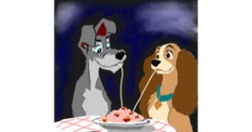 Drawing of Spaghetti by Coyote