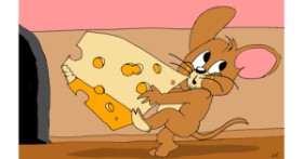 Drawing of Jerry (Tom & Jerry) by Flowerpot
