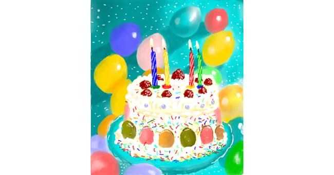 Drawing of Birthday cake by Bugoy