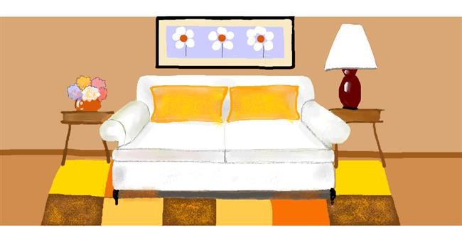 Drawing of Couch by Debidolittle