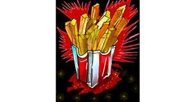 Drawing of French fries by Sinzee