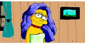 Drawing of Marge Simpson by Kira