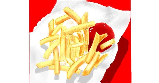 Drawing of French fries by GJP