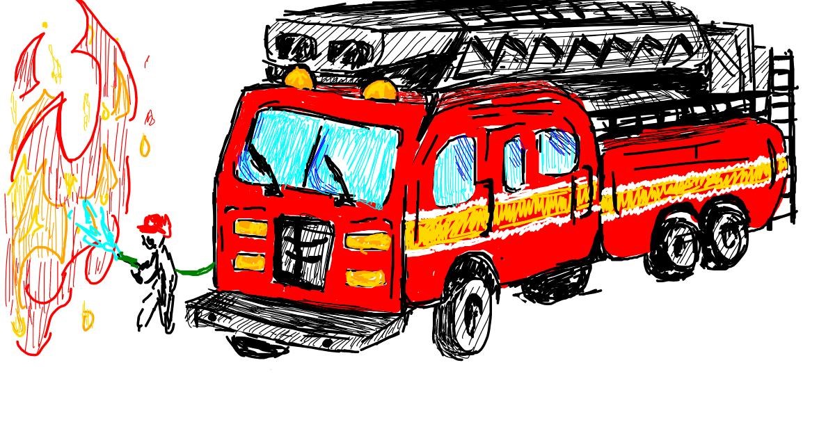Drawing of Firetruck by ray