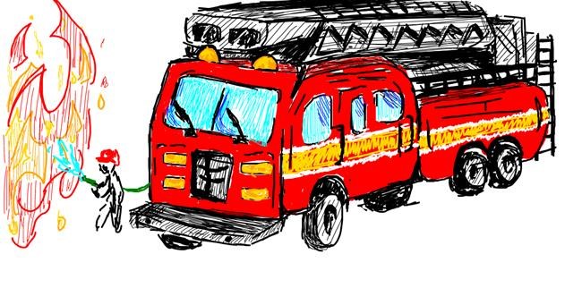 Feuerwehrauto-Zeichnung von ray