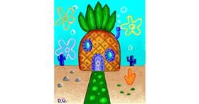 Drawing of Pineapple by GreyhoundMama