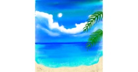 Drawing of Beach by Azoomie