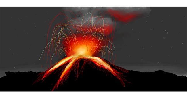 Drawing of Volcano by Gabby