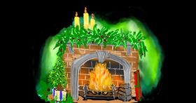 Drawing of Fireplace by Andy