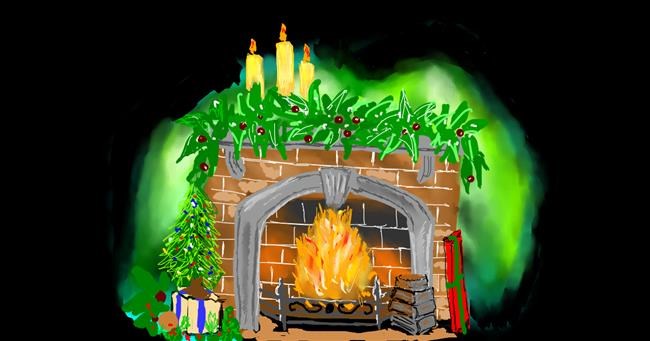 Drawing of Fireplace by Andy