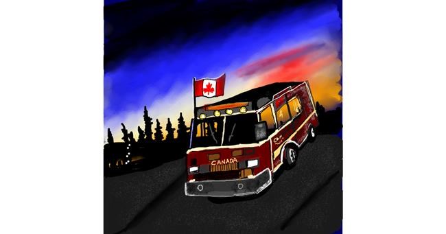 Feuerwehrauto-Zeichnung von Leah