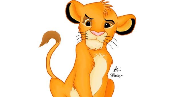 Drawing of Simba (Lion King) by Holy Kirbo